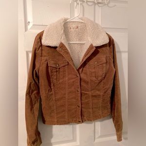 velvet light brown fuzzy jacket